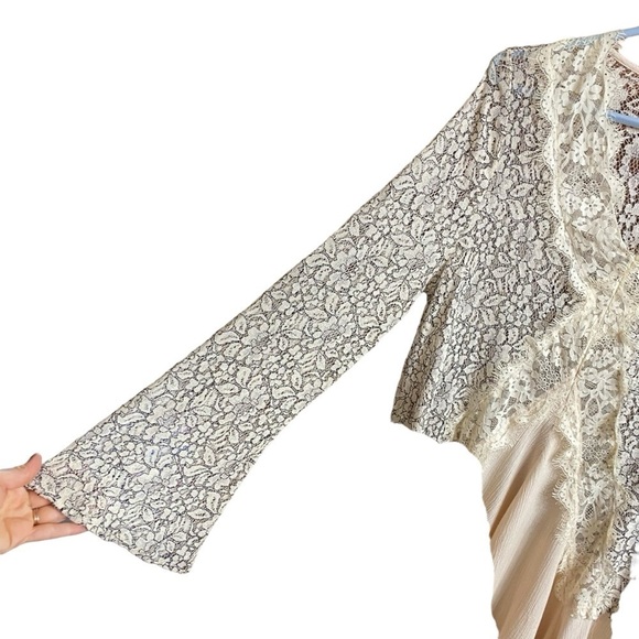 Jodifl White Black Sexy Lace Cutout Vneck Tunic Dress Size Large - Picture 4 of 7